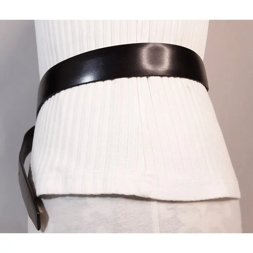 💎LC Liz Claiborne Reversibe Unisex 30-32 Waist Black And Stitched Brown